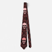 Wraithe  Red Gothic Skulls Gentlemen's Stropdas (Voorkant)
