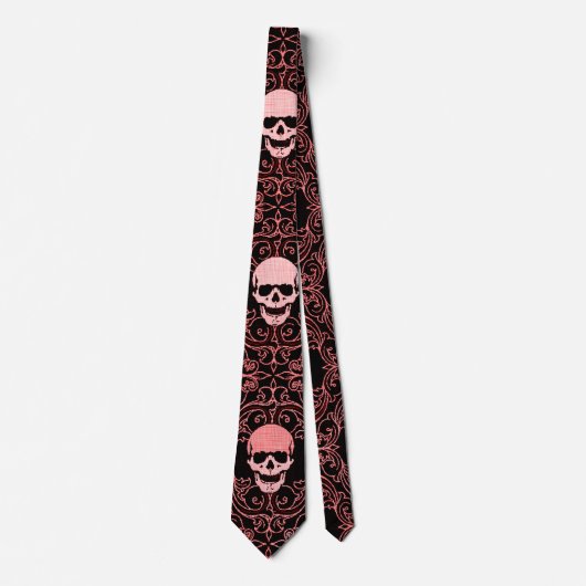 Wraithe  Red Gothic Skulls Gentlemen's Stropdas (Voorkant)