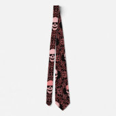 Wraithe  Red Gothic Skulls Gentlemen's Stropdas (Achterkant)