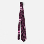 Wraithe roze gothic Skulls Gentleman's Stropdas (Achterkant)
