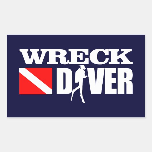 Wrak Diver 2 Rechthoekige Sticker (Voorkant)