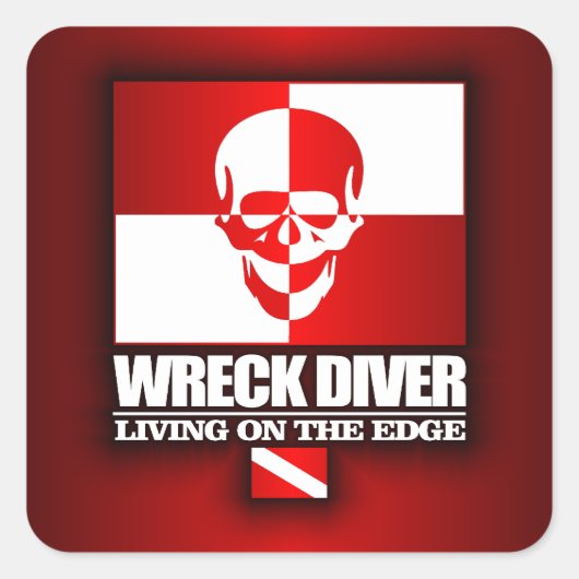Wrak Diver - Leven aan de rand Vierkante Sticker (Voorkant)