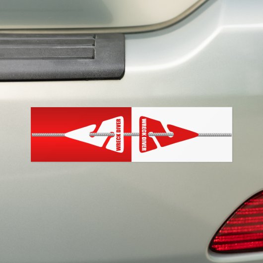 Wrak duiken (lijnmarkeringen) bumpersticker (Op auto)