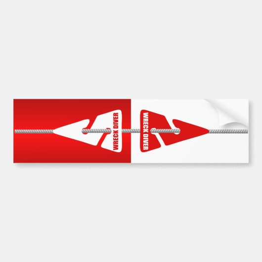 Wrak duiken (lijnmarkeringen) bumpersticker (Voorkant)