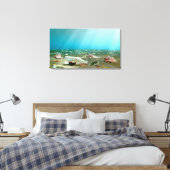 Wrak met schip in fles canvas afdruk (Insitu (Slaapkamer))
