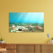 Wrak met schip in fles canvas afdruk (Insitu (Woonkamer))