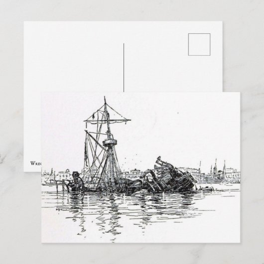 Wrak van de U.S. Maine Briefkaart (Voorkant / Achterkant)