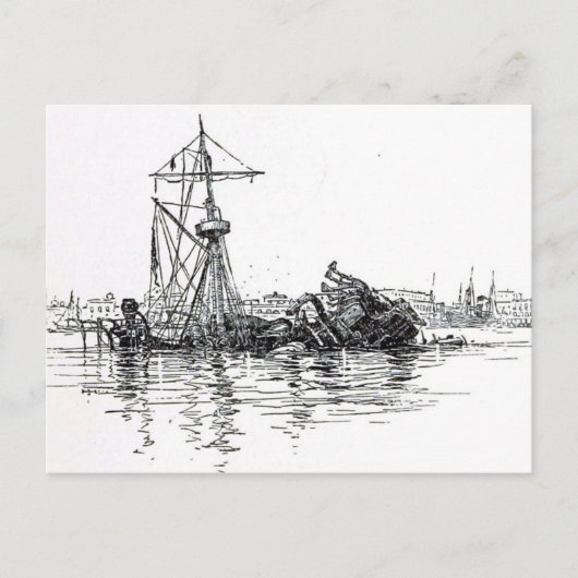 Wrak van de U.S. Maine Briefkaart (Voorkant)