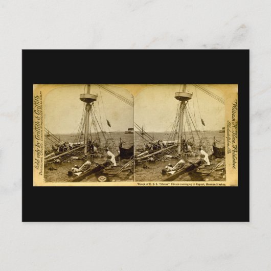 Wrak van de VS Maine Divers komen  op Briefkaart (Voorkant)