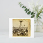 Wrak van de VS Maine, duikers komen op Briefkaart (Staand voorkant)