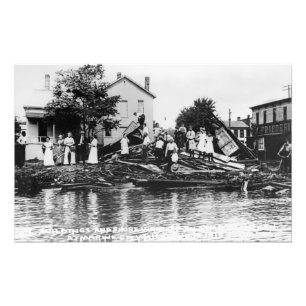 Wrak veroorzaakt door de grote zeebaars Atikokan Foto Afdruk