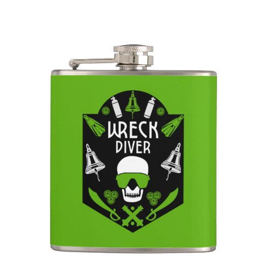 Wrak Zee duikers Heupfles (Voorkant)