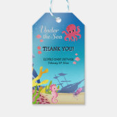 Wrakstukken onder het Zeeen Baby shower Cadeaulabel (Voorkant)