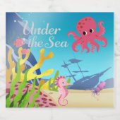 Wrakstukken onder het Zeeen Baby shower Likeurfles Etiket (Enkel label)