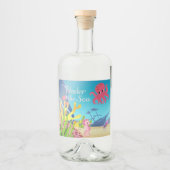 Wrakstukken onder het Zeeen Baby shower Likeurfles Etiket (Voorkant)