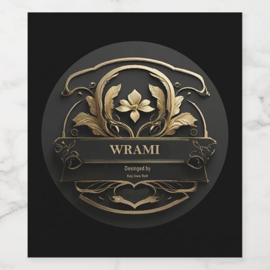 Wrami Logo, Designed by Kay Uwe Rott Wijn Etiket (Enkel label)