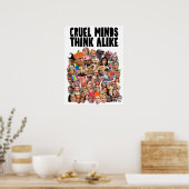 "WRANGE DENKERS DENKEN OVERÉÉN" PROTESTPOSTER POSTER (Keuken)