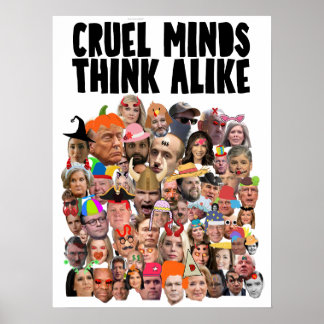 "WRANGE DENKERS DENKEN OVERÉÉN" PROTESTPOSTER POSTER