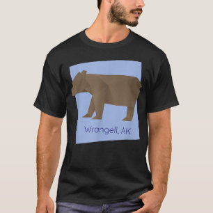Wrangell AK Brown Origami Beer Abstract Geometrica T-shirt