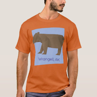 Wrangell AK Brown Origami Beer Abstract Geometrica T-shirt