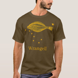 Wrangell Alaska State Flag Halibut Vist T-shirt