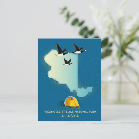 Wrangell St Elias Alaska Kaart (Staand voorkant)