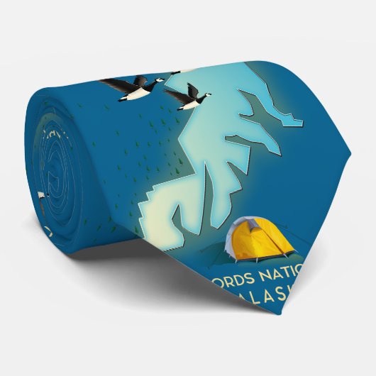 wrangell st elias Alaska Map Stropdas (Opgerold)