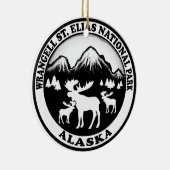 Wrangell St. Elias Nat Park Alaska mose cirkel Keramisch Ornament (Rechts)