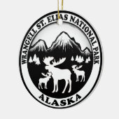 Wrangell St. Elias Nat Park Alaska mose cirkel Keramisch Ornament (Links)