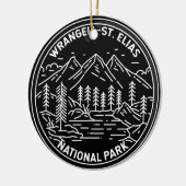 Wrangell St Elias Nationaal Park Alaska Monoline Keramisch Ornament (Links)