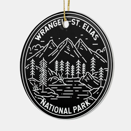Wrangell St Elias Nationaal Park Alaska Monoline Keramisch Ornament (Links)