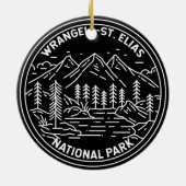 Wrangell St Elias Nationaal Park Alaska Monoline Keramisch Ornament (Achterkant)