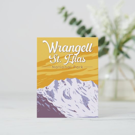 Wrangell St. Elias Nationaal Park Illustratie Kuns Briefkaart (Staand voorkant)