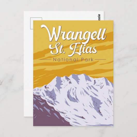 Wrangell St. Elias Nationaal Park Illustratie Kuns Briefkaart (Voorkant / Achterkant)