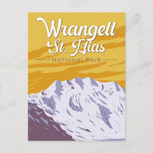 Wrangell St. Elias Nationaal Park Illustratie Kuns Briefkaart (Voorkant)