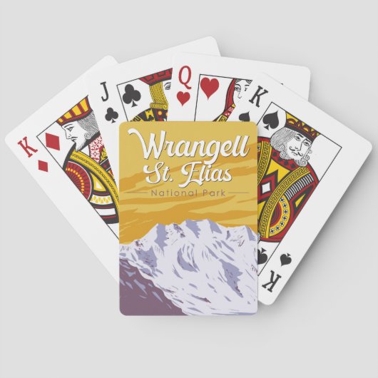 Wrangell St. Elias Nationaal Park Illustratie Kuns Pokerkaarten (Achterkant)