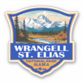 Wrangell St. Elias Nationaal Park Illustratie Kuns Sticker (Voorkant)