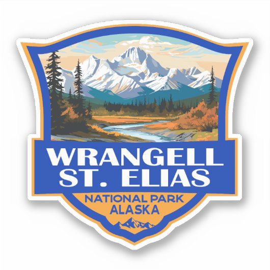 Wrangell St. Elias Nationaal Park Illustratie Kuns Sticker (Voorkant)
