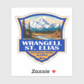 Wrangell St. Elias Nationaal Park Illustratie Kuns Sticker (Vel)