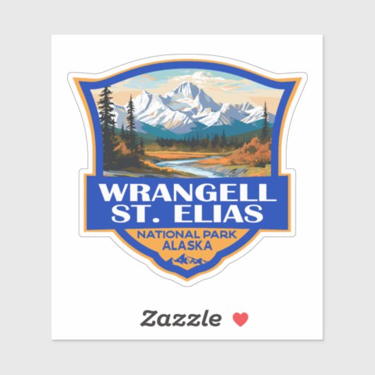 Wrangell St. Elias Nationaal Park Illustratie Kuns Sticker (Vel)