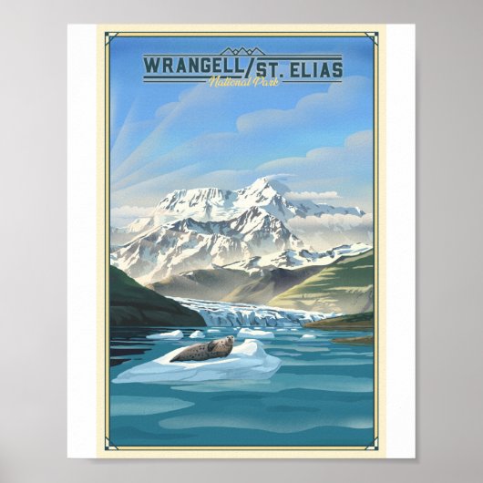 Wrangell St. Elias Nationaal Park Litho Kunstwerk Poster (Voorkant)