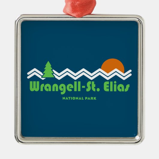 Wrangell-St. Elias Nationaal Retro Metalen Ornament (Voorkant)