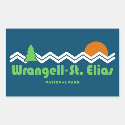 Wrangell-St. Elias Nationaal Retro Rechthoekige Sticker (Voorkant)