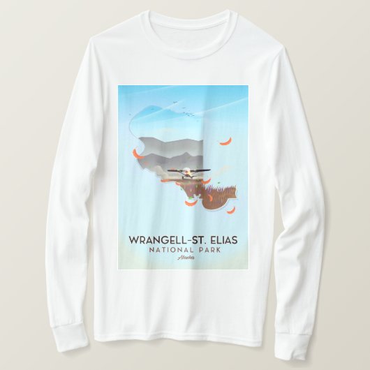 Wrangell-St. Elias National Park Alaska poster T-shirt (Design voorkant)
