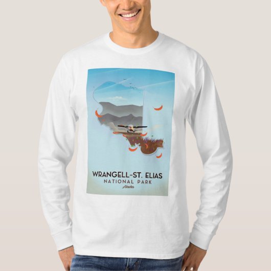 Wrangell-St. Elias National Park Alaska poster T-shirt (Voorkant)