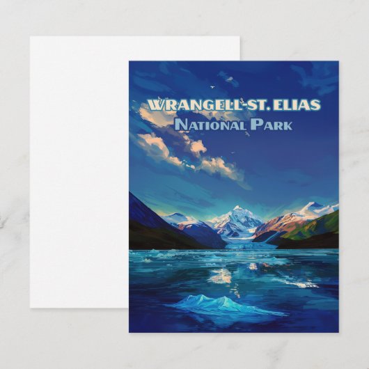 Wrangell St. Elias National Park Alaska Retro Kaar (Voorkant / Achterkant)