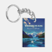 Wrangell St. Elias National Park Alaska Retro Kaar Sleutelhanger (Voorkant Links)