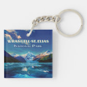 Wrangell St. Elias National Park Alaska Retro Kaar Sleutelhanger (Achterkant)