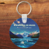 Wrangell St. Elias National Park Alaska Retro Kaar Sleutelhanger (Voorkant)