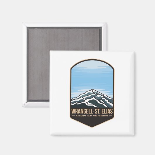 Wrangell st elias National Park embleem patch logo Magneet (Voorkant / Achterkant)